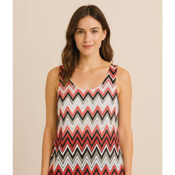 Metallic 49 Chevron Crochet Tank Top Small Boho Festival Knit Fall Statement - Picture 1 of 6
